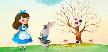 Espaço lúdico inspirado em Alice no País das Maravilhas